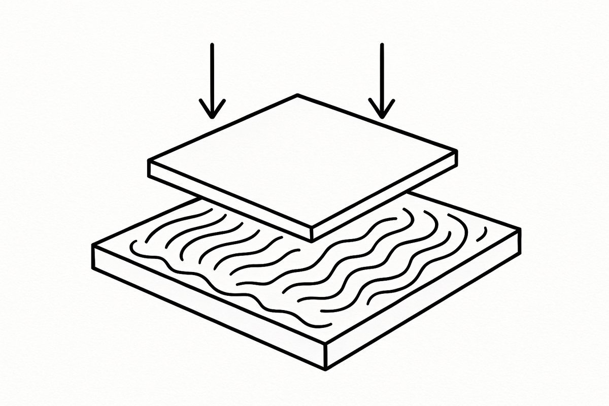 Laying a porcelain slab onto a bed with slurry primer