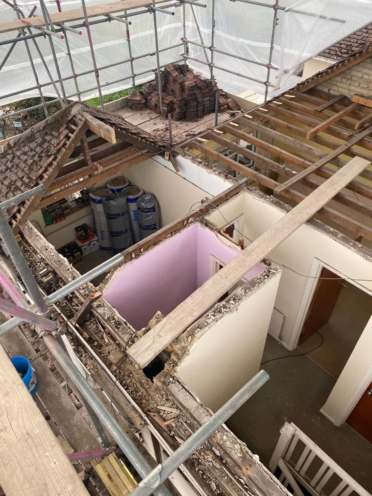 Loft conversion in progress in Cambridge by 1st Builders (6)